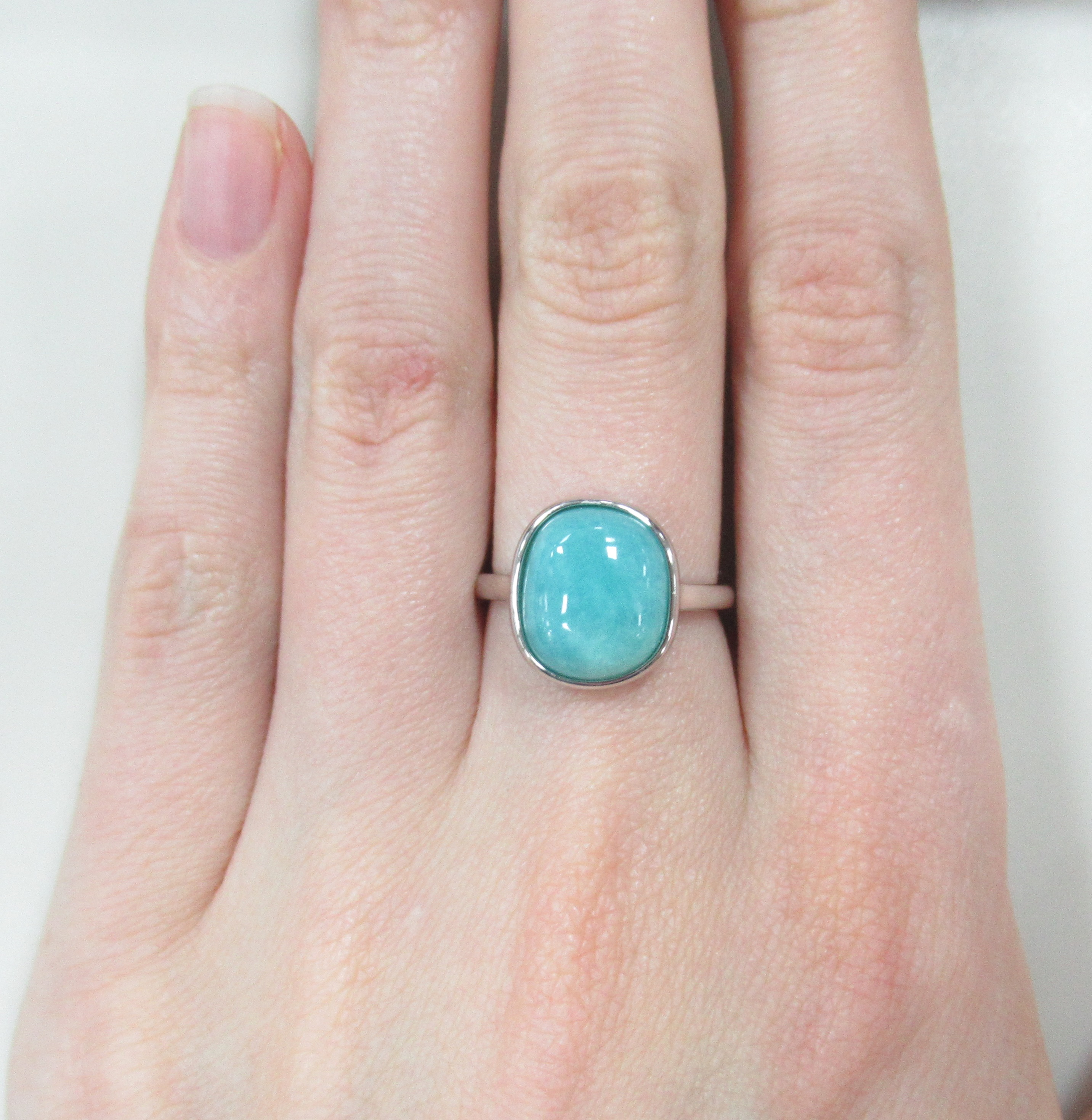 Серебряное кольцо с амазонитом